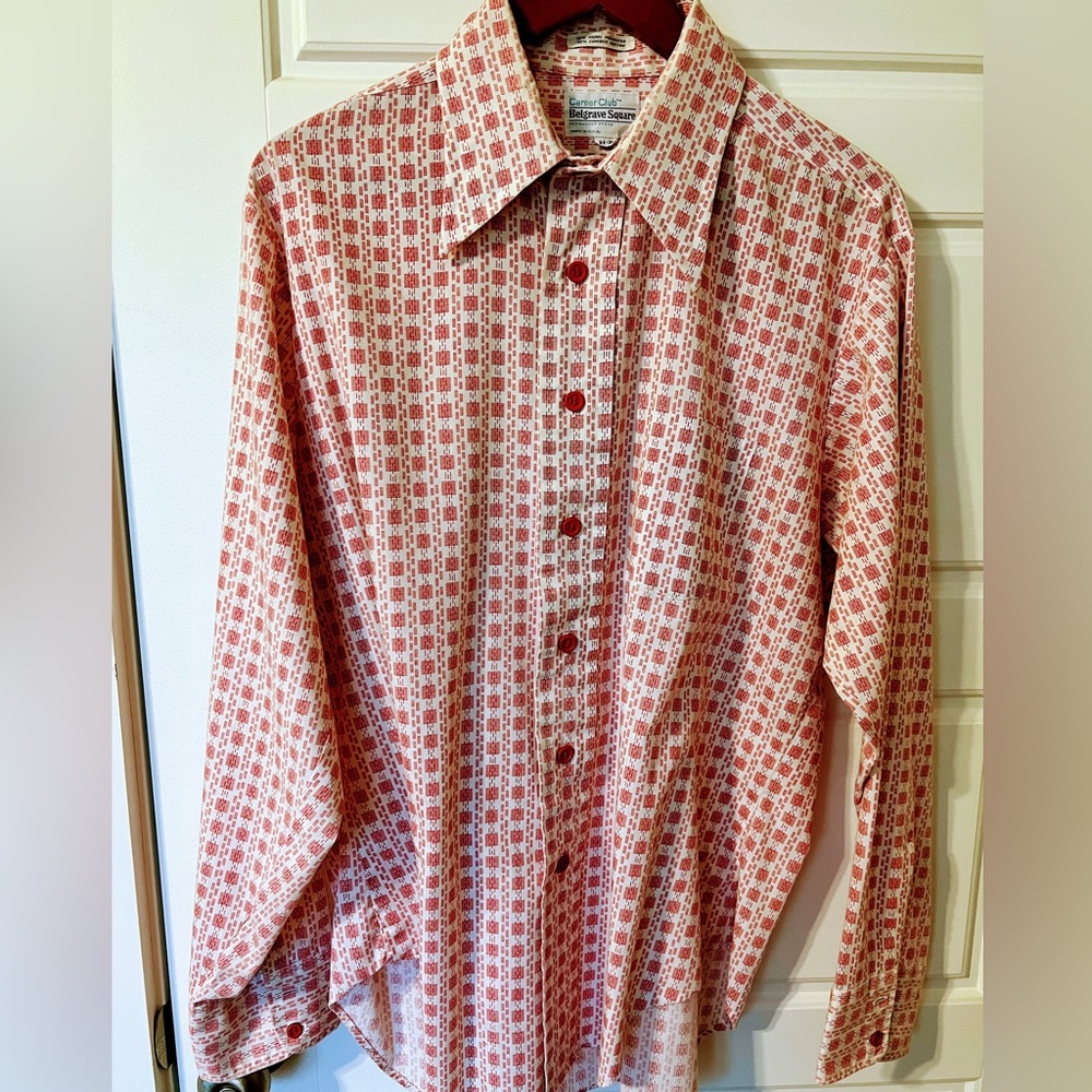 Men’s xl cotton/polyester , butterfly collar, 1970 vintage button down